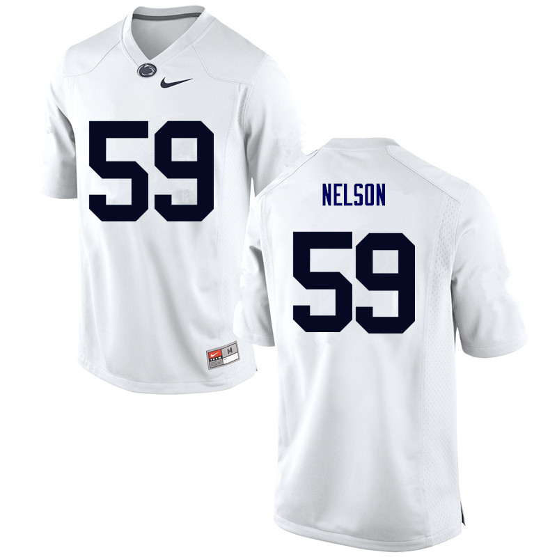 Men Penn State Nittany Lions #59 Andrew Nelson College Football Jerseys-White